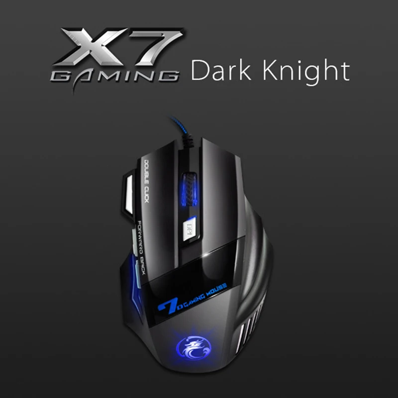 

POHIKS, светодиодный т., светодиодная оптическая лампа, 7 кнопок, регулируемая, 2400 DPI, геймерская компьютерная мышь для ПК, ноутбука