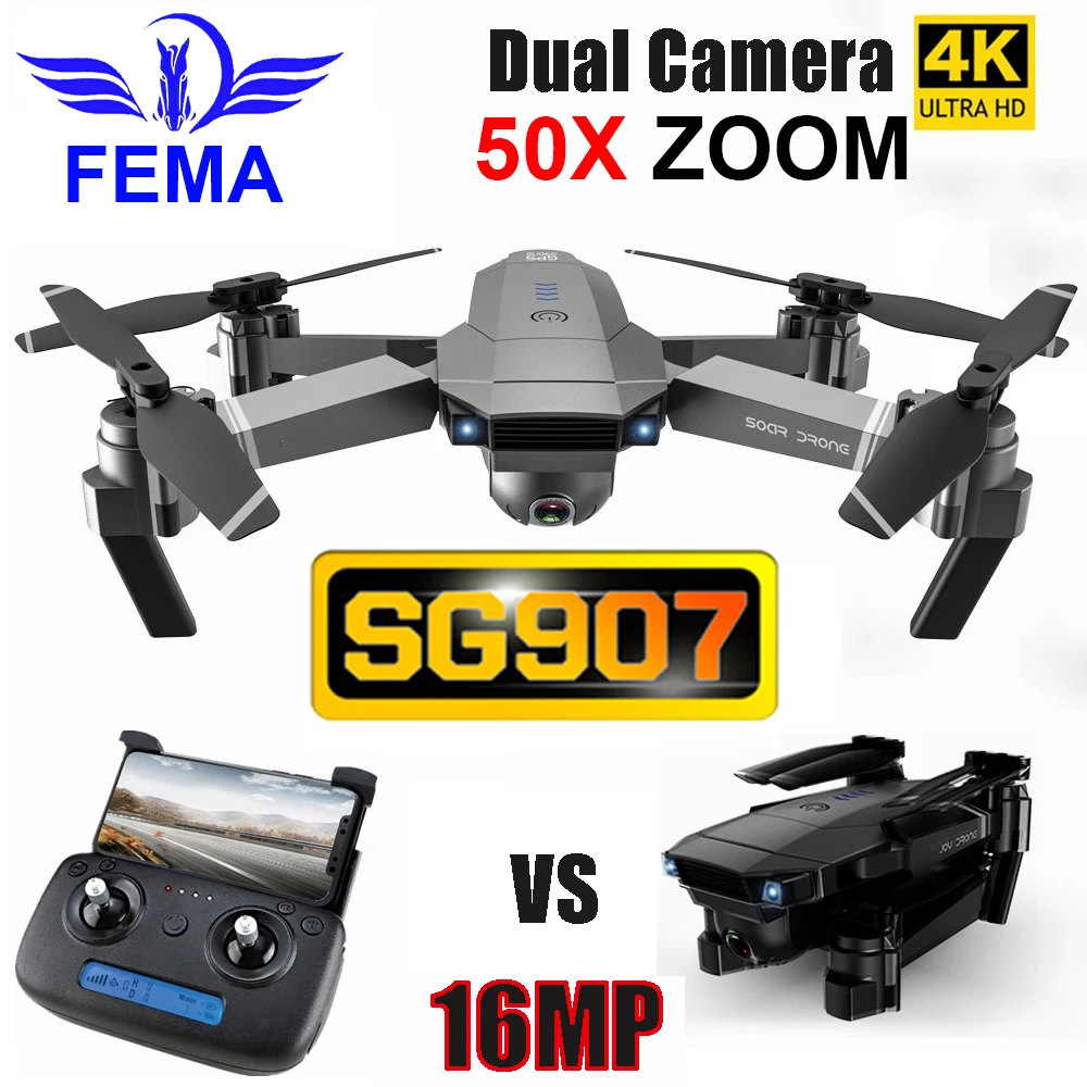 GPS Дрон FEMA SG907 профессиональный с камерой Hd 4K 1080P функцией автоматического
