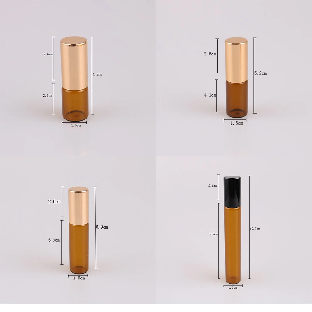 6 шт Янтарный Стекло бутылка с роликом мяча Эфирное Масла Накручивающийся