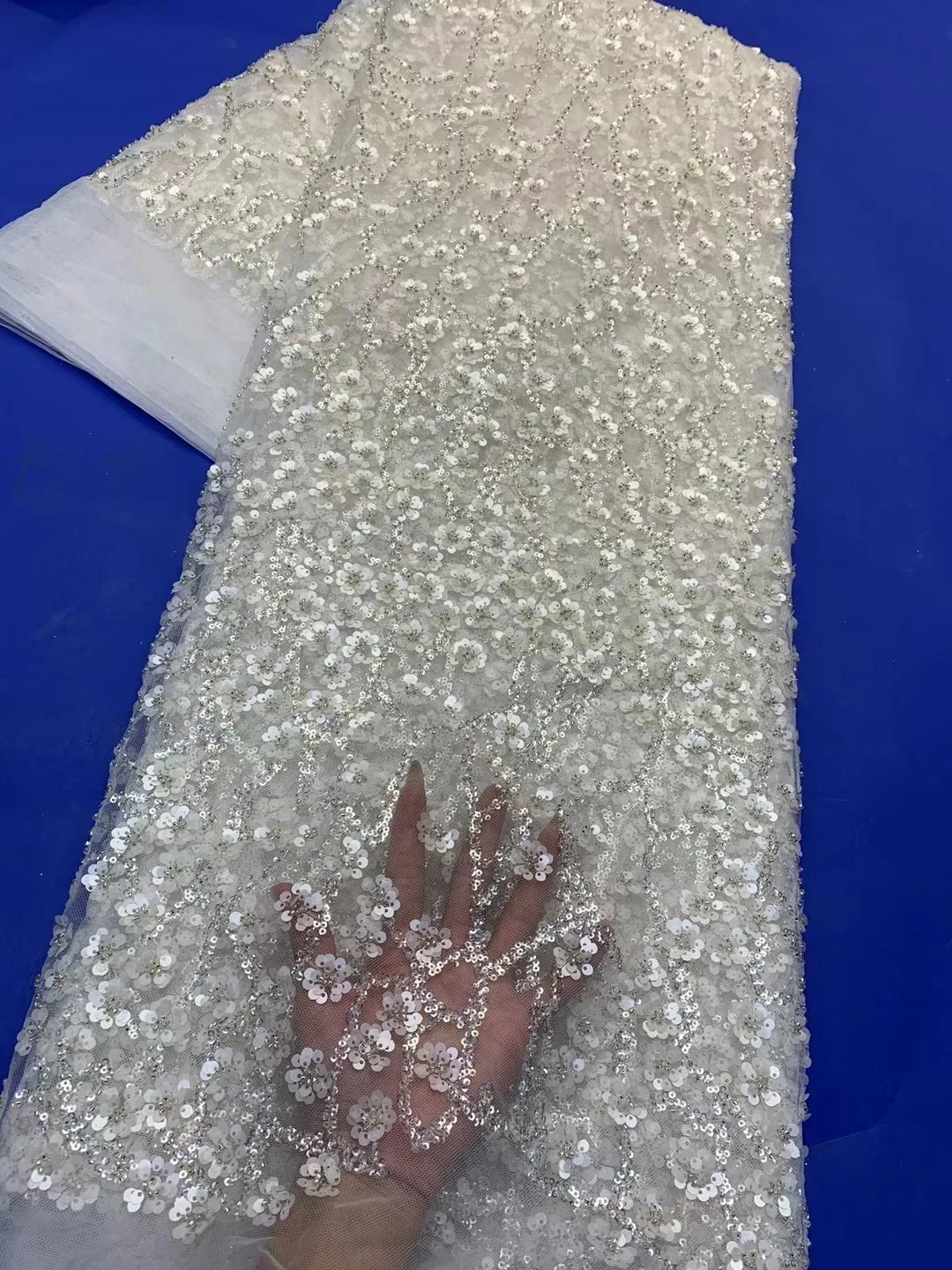 

Женское кружевное платье ручной работы с жемчугом/блестками, лучшее качество, кружевное свадебное платье из французского тюля с вышивкой ...