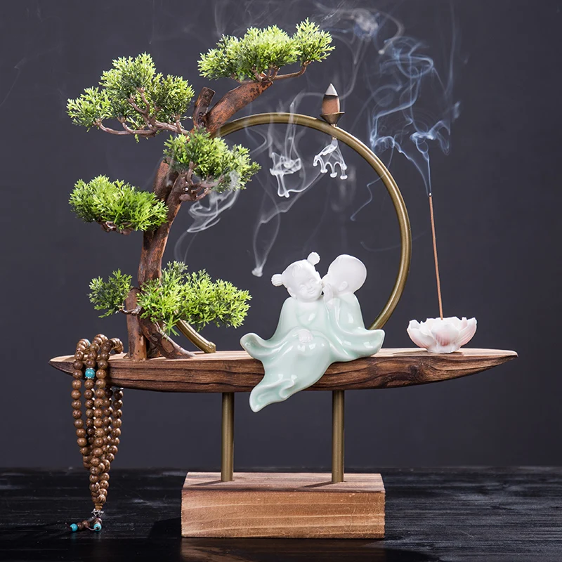 

Large Incense Burner Statue Modern Backflow Ceramic Incense Burner Aromatherapy Assuaging Encensoir Incense Burners BG50IB