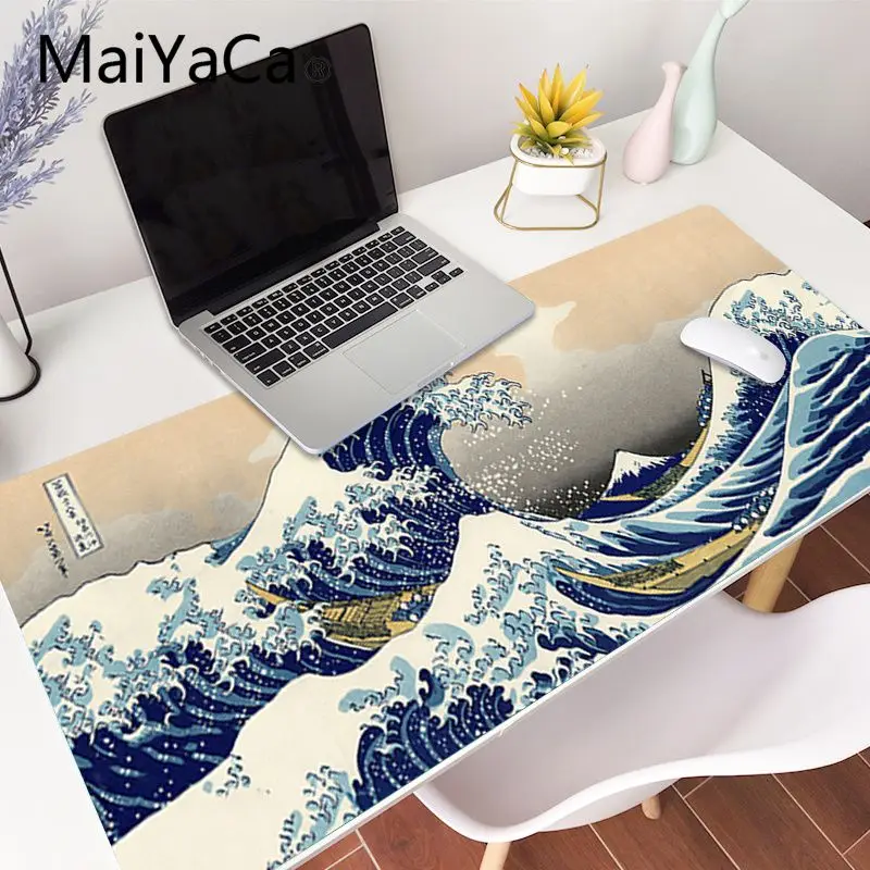Большой коврик для мыши Great Wave Off Art компьютерный с японским креплением Fuji Koi art