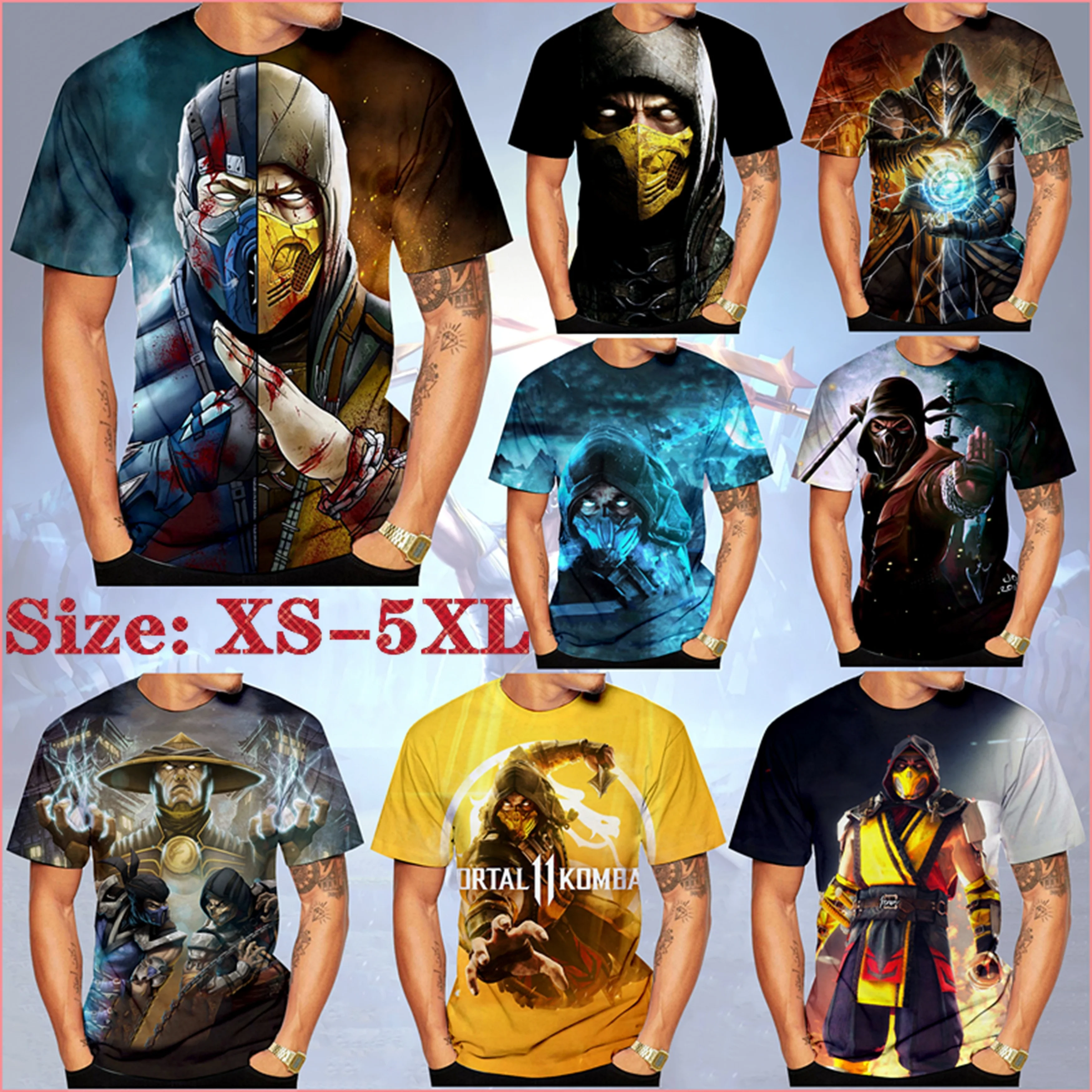 

Summer New Fashion Casual Popular Fighting Game T-Shirts 3D Print Mens Summer Short Sleeve Tops