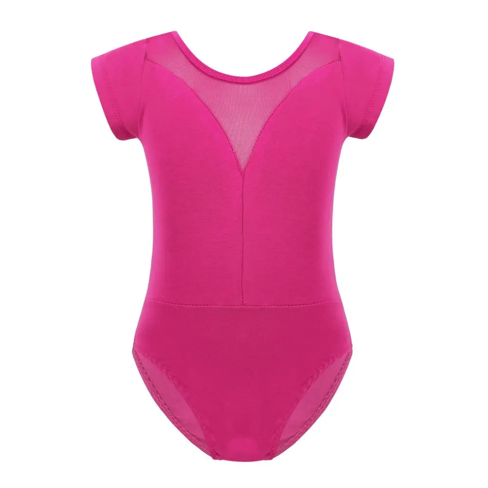 TiaoBug/детское Сетчатое трико с коротким рукавом для занятий балетом