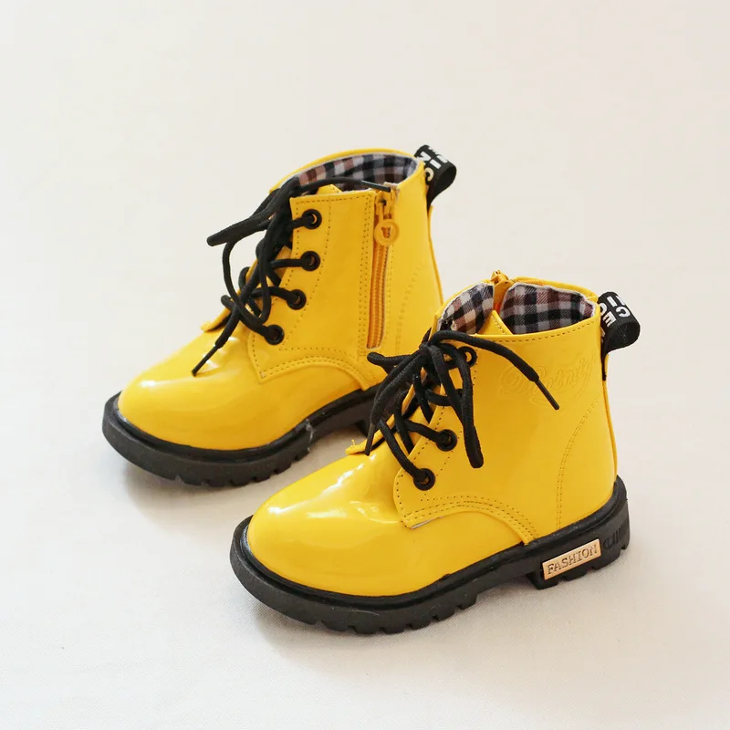 

Kushyshoo kids boots waterproof in autumn and winter girls boots for boys cotton Velvet Round Toe kids shoes