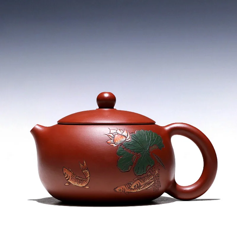 

Not as well joy pot 】 yixing purple clay teapots Wu Renlin handmade painted lotus leaf xi shi 280 cc dahongpao