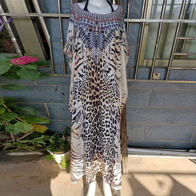 

New Fashion Summer Bikini Cover Up Women Sexy Leopard Leopard Not Positioned Swimsuit Bathing Suit Beachwear Beach Dress Coat#05
