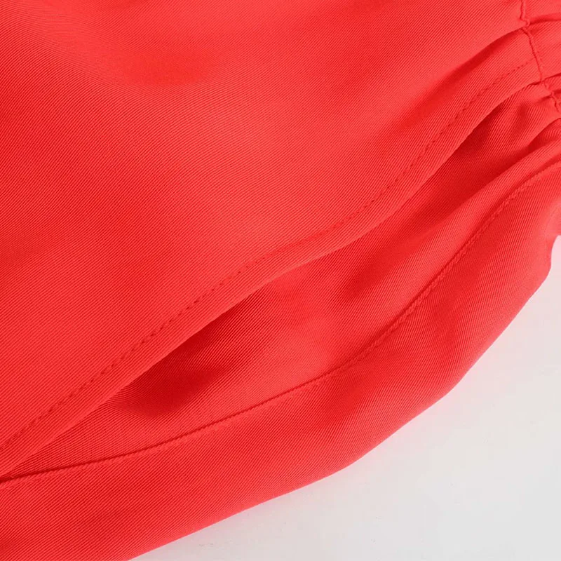 

Women Summer Loose Straight Pants 2021 ZA Solid Elastic waist Drawstring Bow Female Elegant Casual Pants Trousers Clothes
