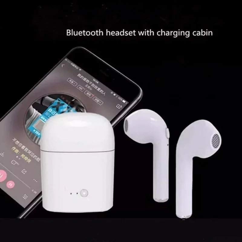 

Настоящая Беспроводная Bluetooth-гарнитура, беспроводная гарнитура, стерео Спортивная гарнитура с зарядным чехлом (2 шт.-белый)