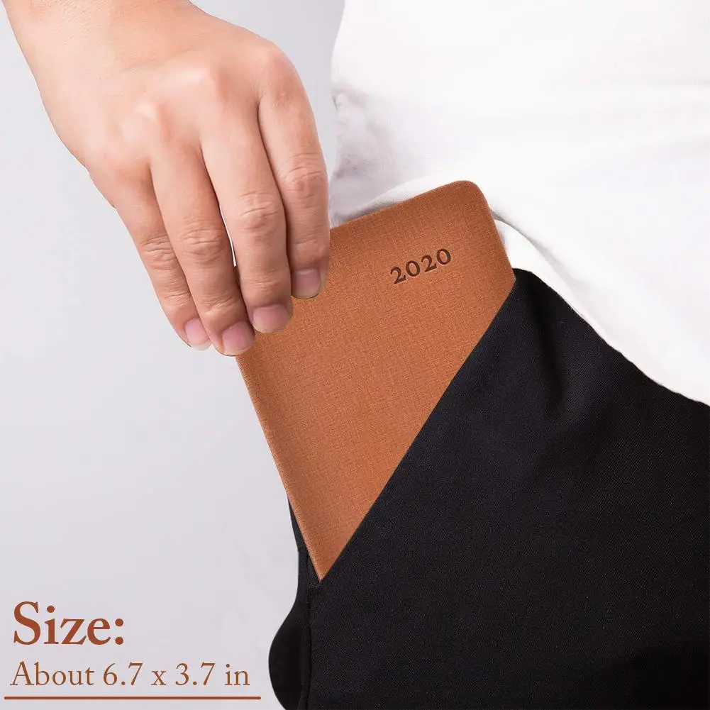 2020 Pocket Calendar Portable A6 Monthly Schedule Planner 6.7&quot x 3.7&quot Notebook for Diary Business Journal Travel Daily Record |