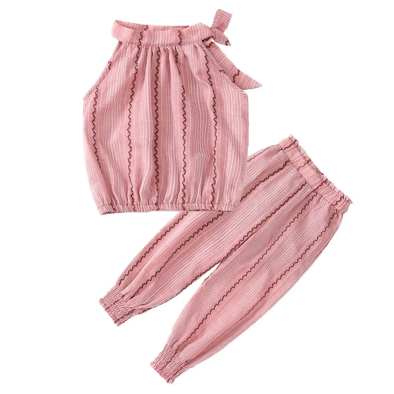 

Cheap Boutique Kids Clothing Casual Children Sets Cotton T-shirt+ Pants 2pcs/sets 4 6 8 10 12 Years Toddler Girl Summer Clothes