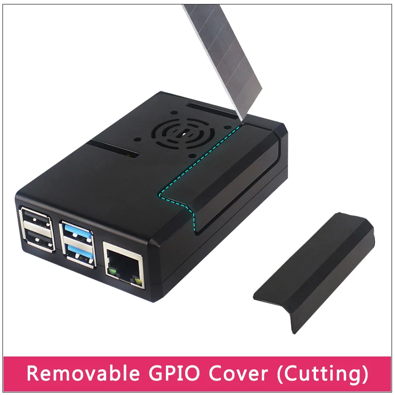 Чехол Raspberry Pi 4 Model B ABS черный прозрачный пластиковый корпус съемный чехол GPIO с