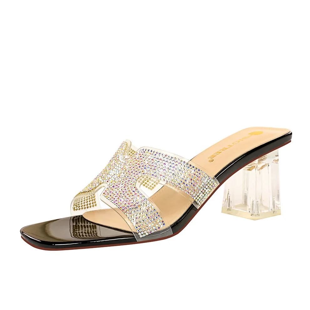 

Summer Women's Sandals Crystal High Heels Shoes For Woman Platform Ladies Flip Flops Outside Woman's Slippers Zapatillas Mujer