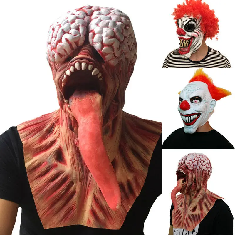 2019 Хэллоуин пугающая маска латексные вечерние маски клоуна Косплей Ужасный