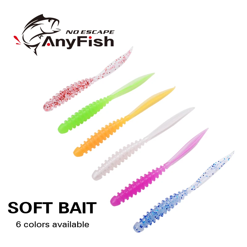 10 шт./пакет ANYFISH Рыбалка мягкие приманки пеке кольцо 0 5g 2 4 &quot58 мм рыболовная