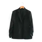 Xitimeao 2021 Новый женский Блейзер Пальто с длинным рукавом однобортный Тонкий Повседневный костюм черные куртки женские топы