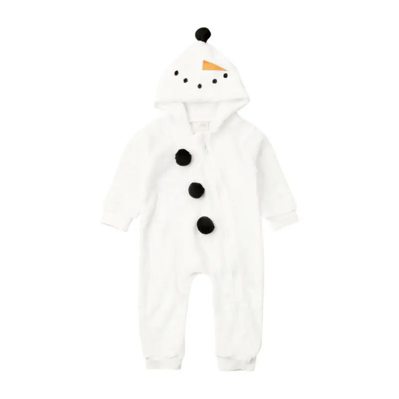 

Newborn Kids Baby Boy Girl Snowman Romper Jumpsuit Winter Warm Clothes Baby White Warm Cute Rompers Clothing