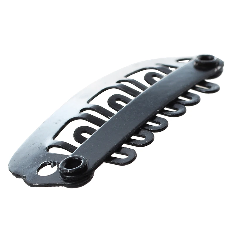 

50pcs Black U Shape Clips for Hair Extension Weft 23mm