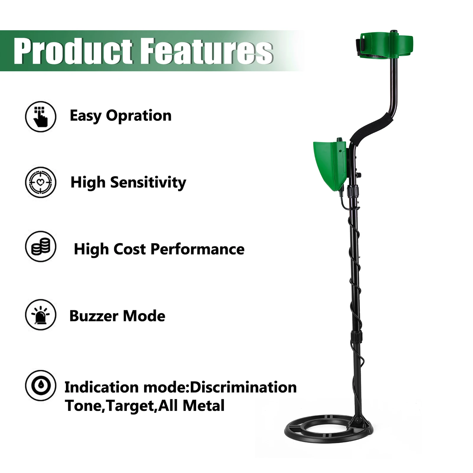 MD950 10 Inch Waterproof Search Coil LCD Display Screen Handheld Portable Metal Detector Easy Installation Detecting Tool | Инструменты