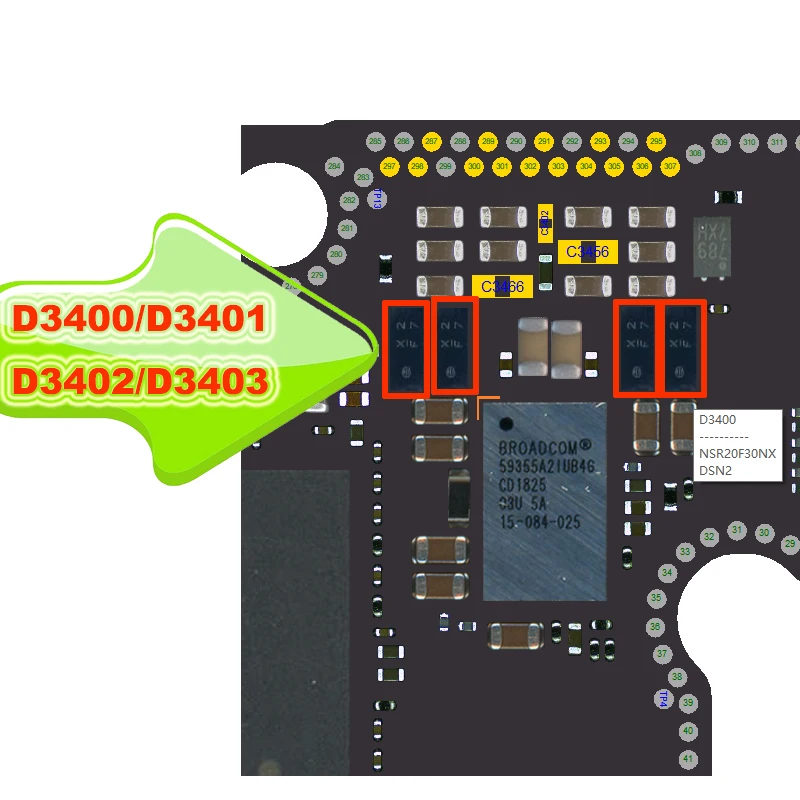 

Выпрямительный диод NSR20F30NX D3400 D3401 D3402 D3403 для iphone X XS MAX XR