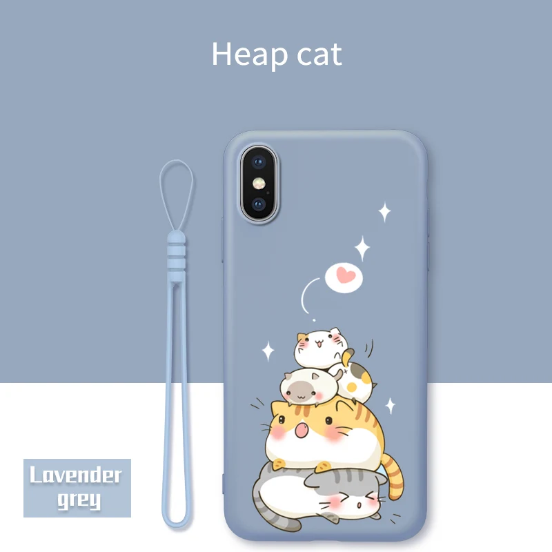 Силиконовый чехол для iPhone 6, 6 S, 7, 8 Plus, X, XR, Xs, Max, милый мультяшный чехол, силиконовый чехол, бампер для iPhone 11 Pro, Max, Funda, Coque Capa - Цвет: Heap Cat