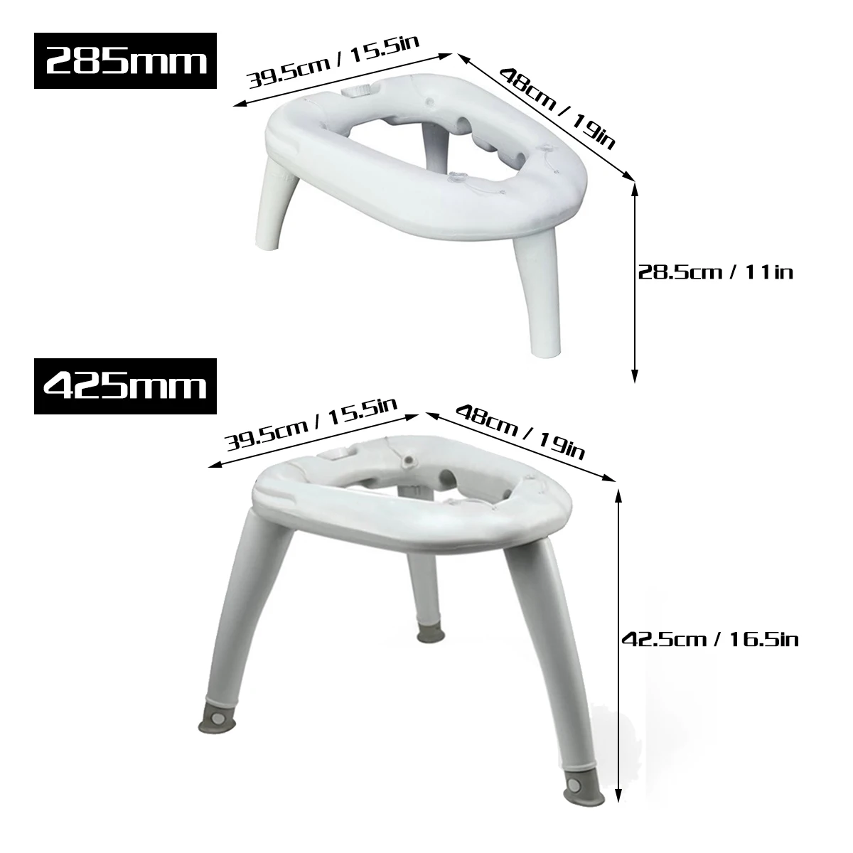 Online 285mm/425mm Taşınabilir Tuvaletler Koltuk Katlanabilir Açık Banyo çıkarılabilir Seyahat Lazımlık Tuvalet Koltuk Komodin Sandalye Banyo Armatürü 120kg