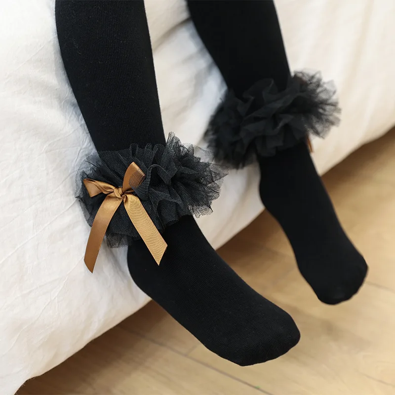 Танцевальные колготки для девочек 3 8 лет кружевные танцевальные носки в