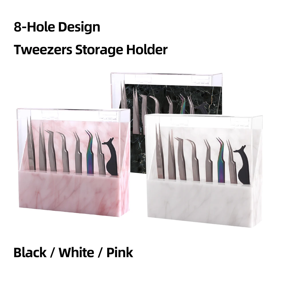 NEWCOME 8 Hole Design Collection Tweezers holder storage box Cosmetic Tool Storage Box For Tweezers kit  Beauty Makeup Tool