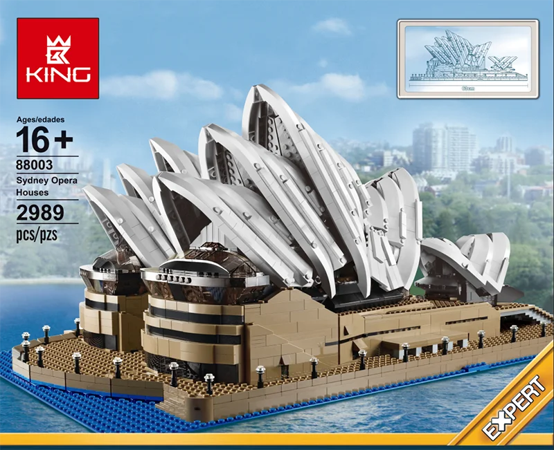 

2989pcs creator Sydney Opera House model set building blocks bricks with 10222 birthday gifts boy Christmas toys