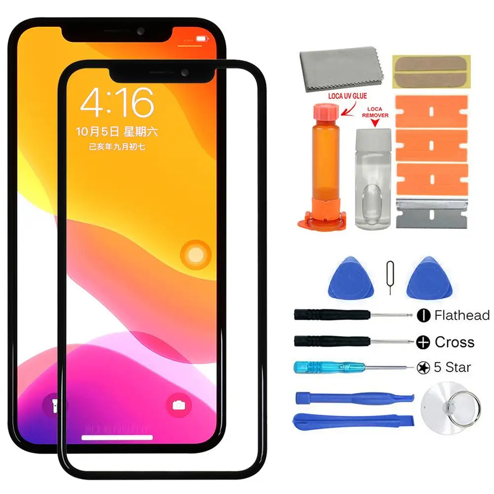 

Replacement Mobile Phone Front Glass Screen Repairing Kit for iPhone 11 Pro