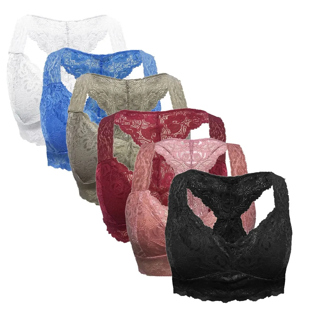 6 шт. женское нижнее белье сексуальный бюстгальтер однотонный кружевной