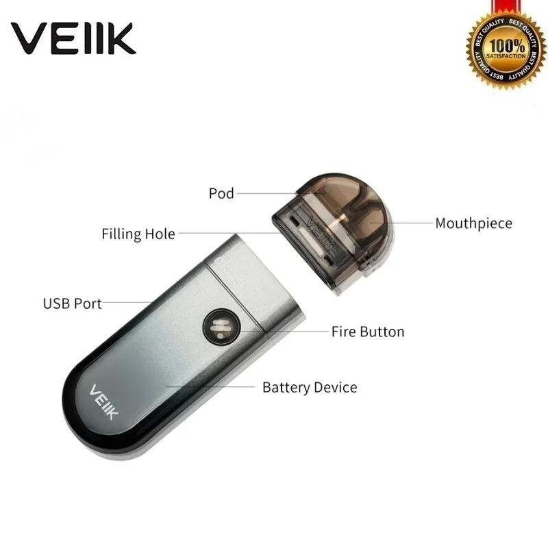 Оригинальный Vape Pod набор системы veiiker MOOS 15 Вт 1100 мАч встроенный аккумулятор с 2 мл