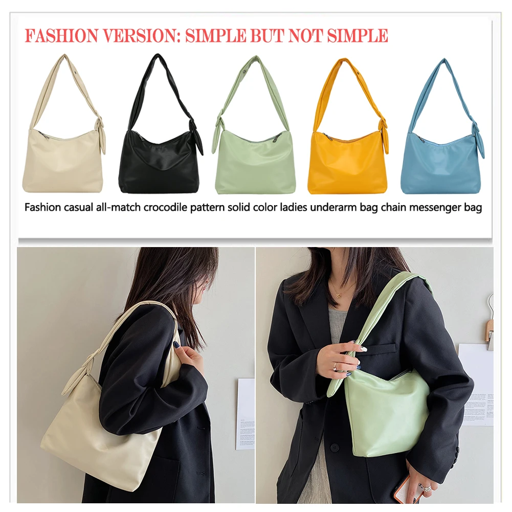 

Female Baguette Handbags Casual Top-Handle Tote Bags PU Leather Embossing Shoulder Underarm Bags for Shopping