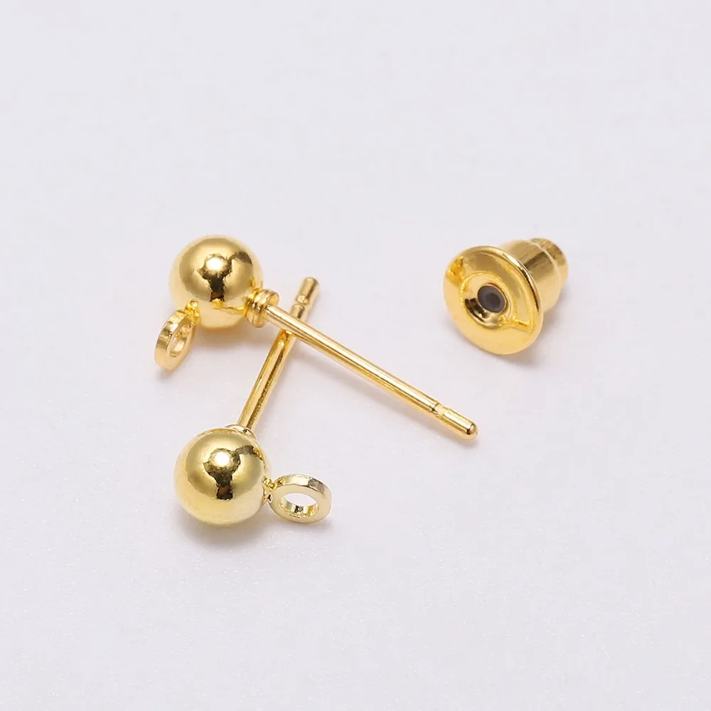 20-50pcs/lot 3/4/5/6mm Pin Findings Stud Earring Basic Pins Stoppers Connector For DIY Jewelry Making Accessories Supplies | Украшения и