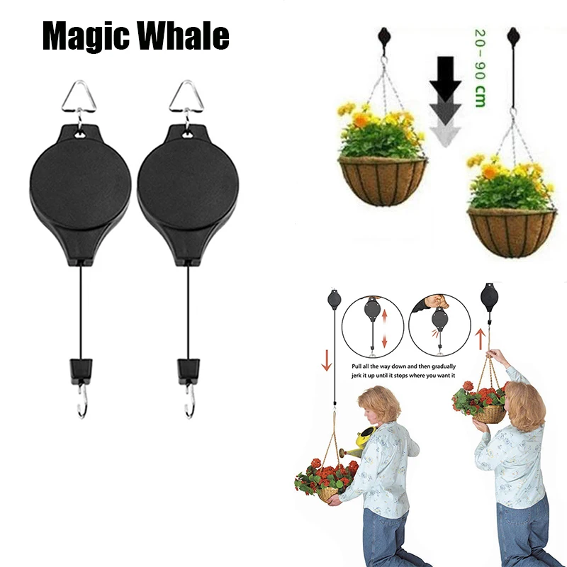 1 шт. выдвижной шкив завод вешалка крючок Портативный садовый инструмент