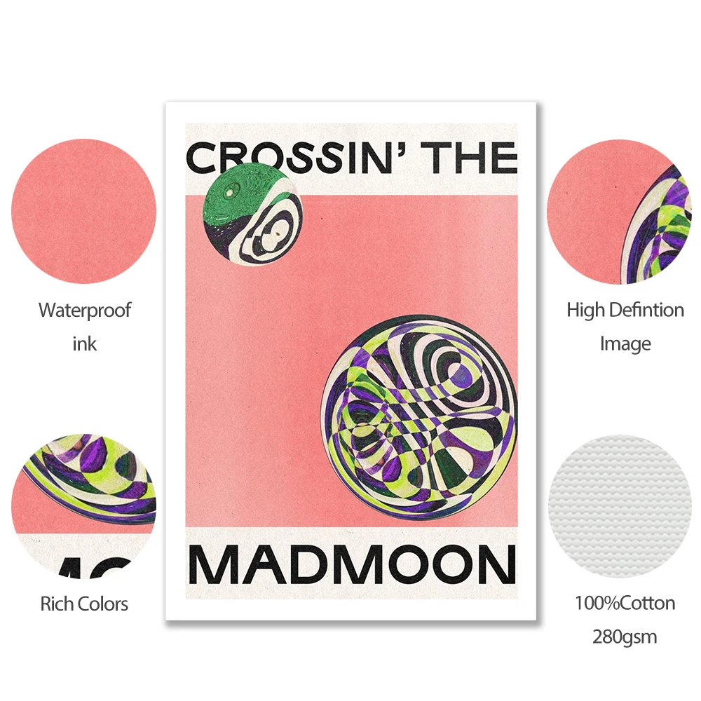 Обои Decoupes Musem Of Modern Абстрактная живопись синяя и розовая фигурка Холст плакат Madmoon