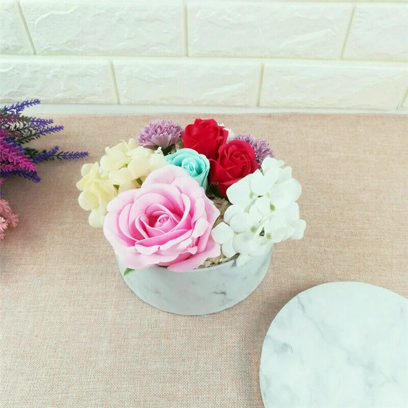 

Round Gift Box with Lid Wedding Favor Flower Box Marble Pattern Large Christmas Gift Box for Apple Packaging Chocolate Candy Box
