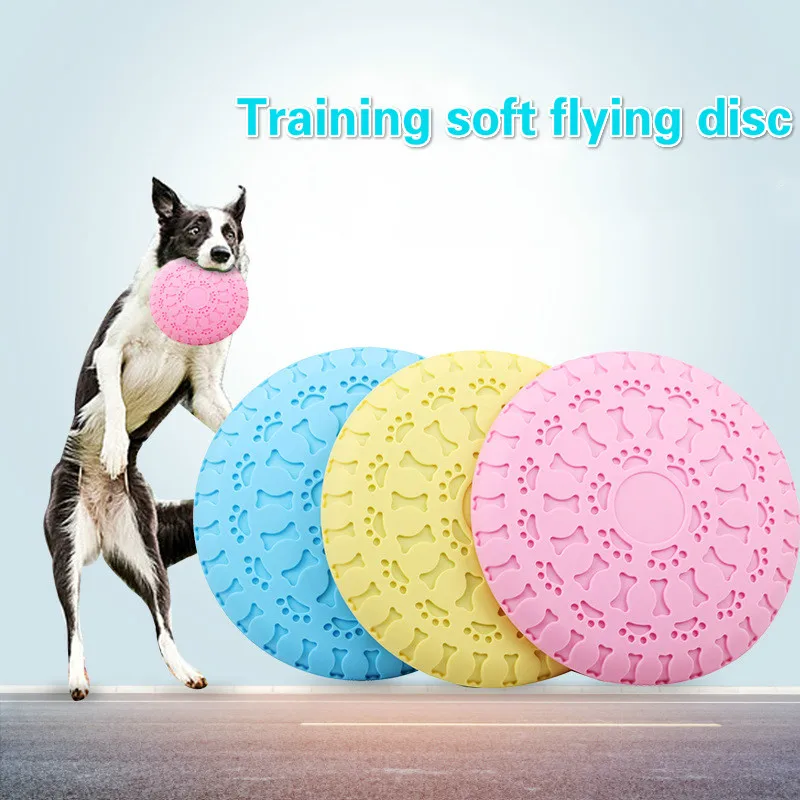 Летающий диск резиновые жевательные игрушки для собак кормления обучающая