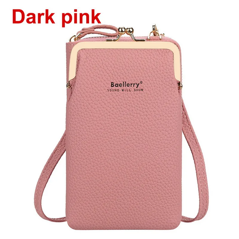 

Women's Mobile Phone Bag PU Square Box Bag Fashion Lychee Pattern Solid Color Purse Messenger Bag Multifunctional Mini Bag