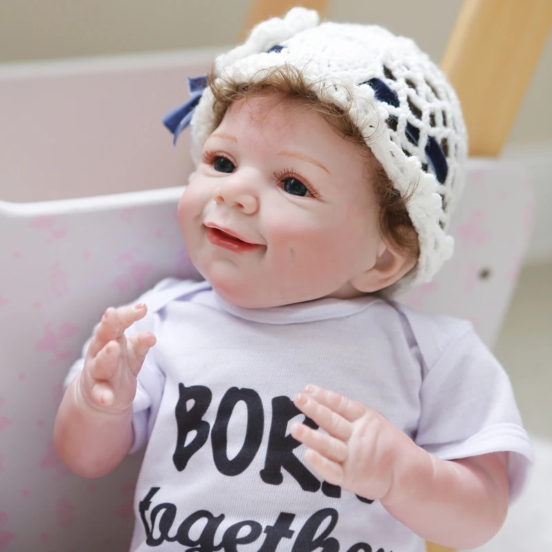 

53cm Realistic Doll Soft Body Vinyl Toddler Babies Lifelike Boy Play Toy Pacifier Birthday Christmas Gift for Children