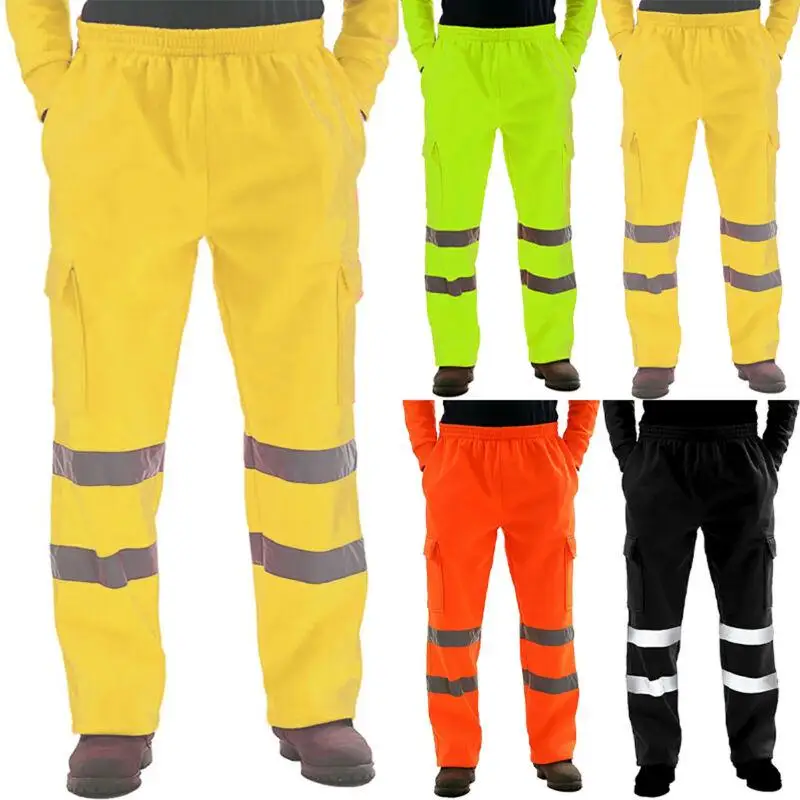 

Mens Elastic Waist Pocket Work Bottom Safety Sweat Pants Jogger Outdoor Trousers