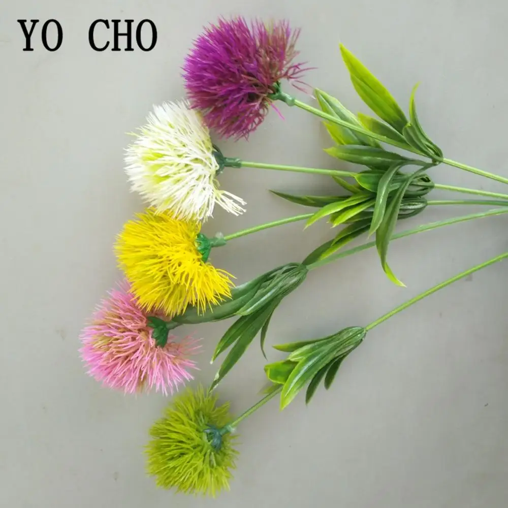 YO CHO 1 шт. пластиковые искусственные цветы Одуванчик шар маленький пластиковый