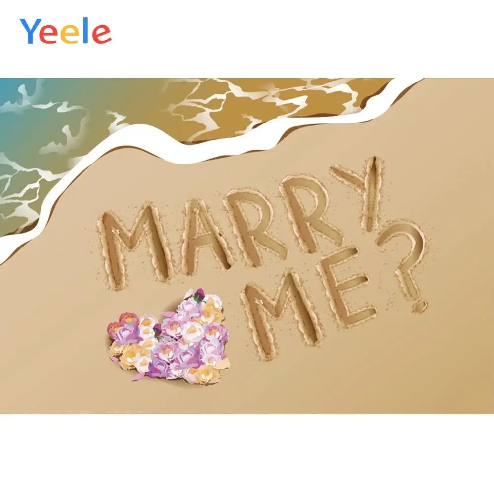 Yeele Love Marry Me песок пляж волны море свадебная фотография фоны для фотографий