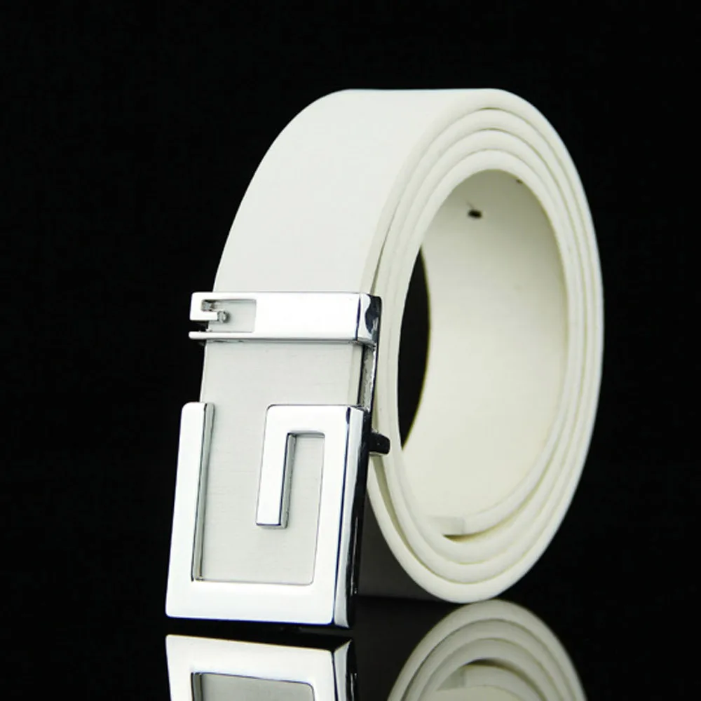 Роскошный дизайнерский ремень для джинсов модный мужской кожаный с гладкой