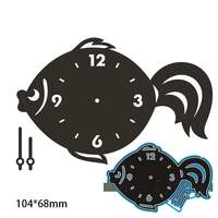 cutting dies goldfish clock metal and stamps stencil for diy scrapbooking photo album embossing paper card 10468mm