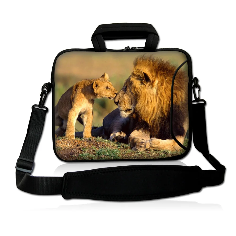 print Lion 10 Inch Laptop sleeve Notebook Bag Case Messenger Shoulder For 9.7&quot-10.2&quot Tablet PC Free Shipping | Компьютеры и