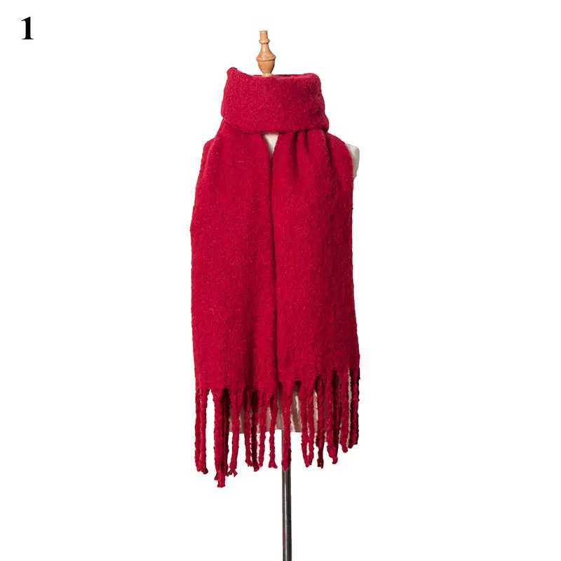 

Ladies Classic Soft Thicken Scarf Winter Imitation Cashmere Scarves Oversize 190cm*50cm Shawl Wraps Women Solid Color Long Scarf