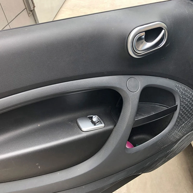 Car Silver ABS Plastic Window Lift Button Frame Cover Trim for Mercedes Benz Smart 453 2015-2020 Interior Accessories | Автомобили и