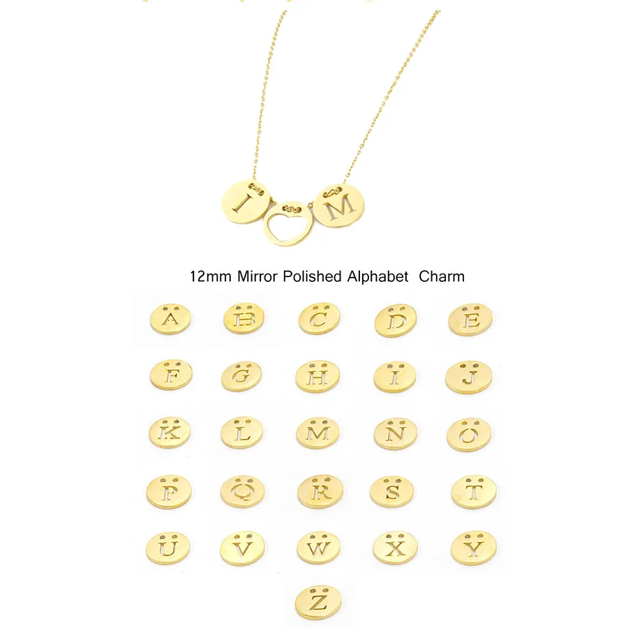 3 шт./компл. алфавитные ожерелья с буквой и подвеской для женское дисковое буквы