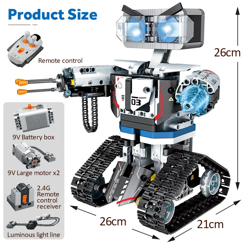

City Creator Technical RC Robot Building Blocks Remote Control Intelligent Robot Car Weapon Bricks Toys For Children Xmas Gifts